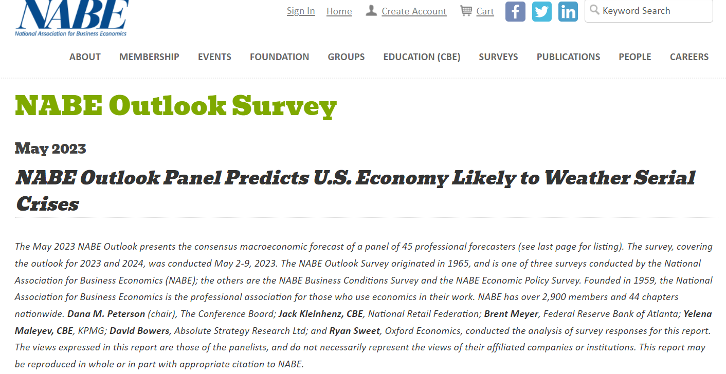 NABE调查：美国通胀将维持高位 美联储降息预期延后至明年Q1