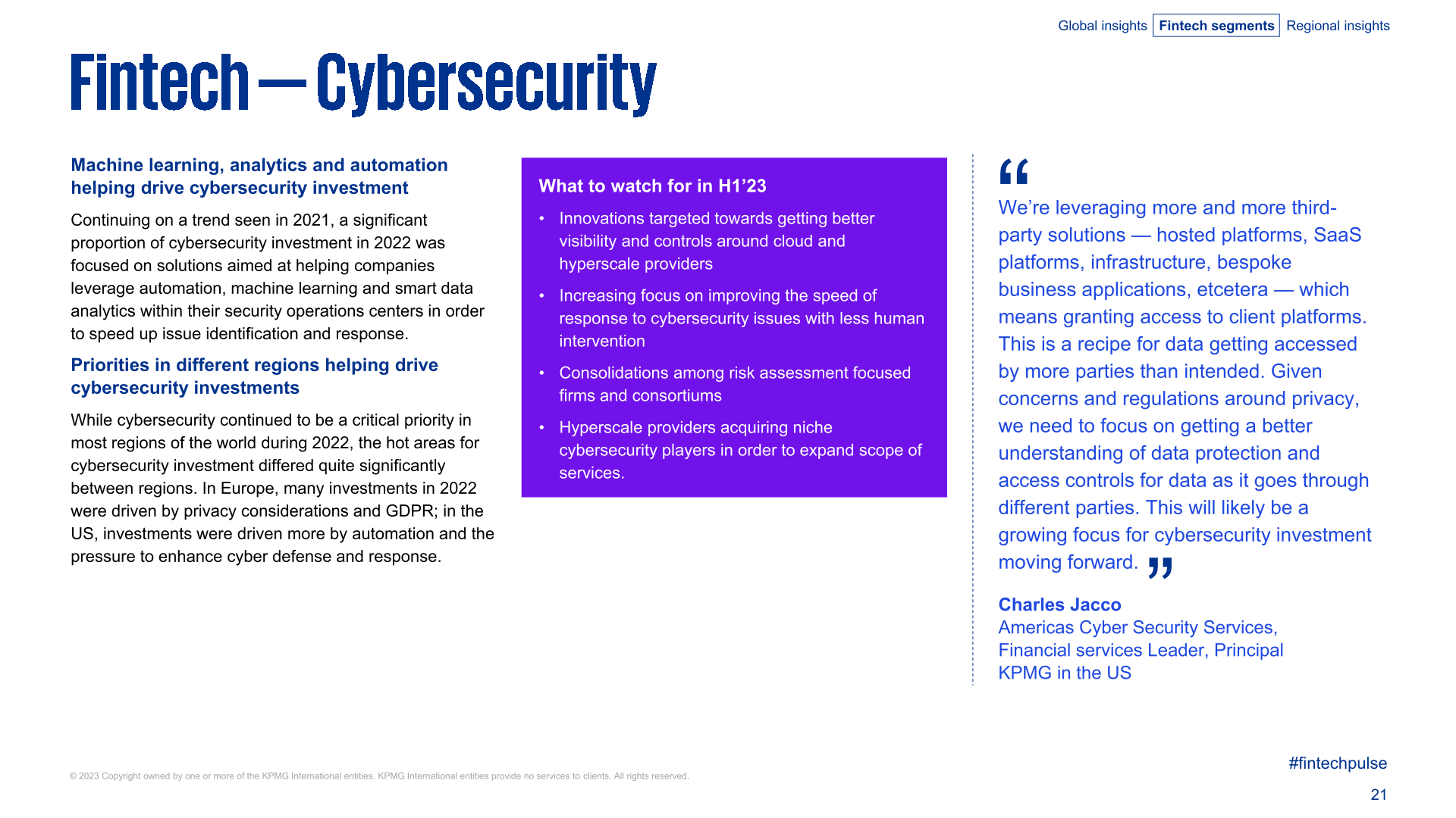 KPMG：2022年全球金融科技产业投资报告