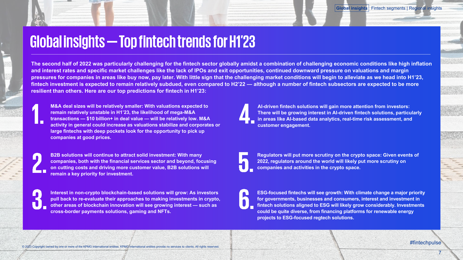 KPMG：2022年全球金融科技产业投资报告