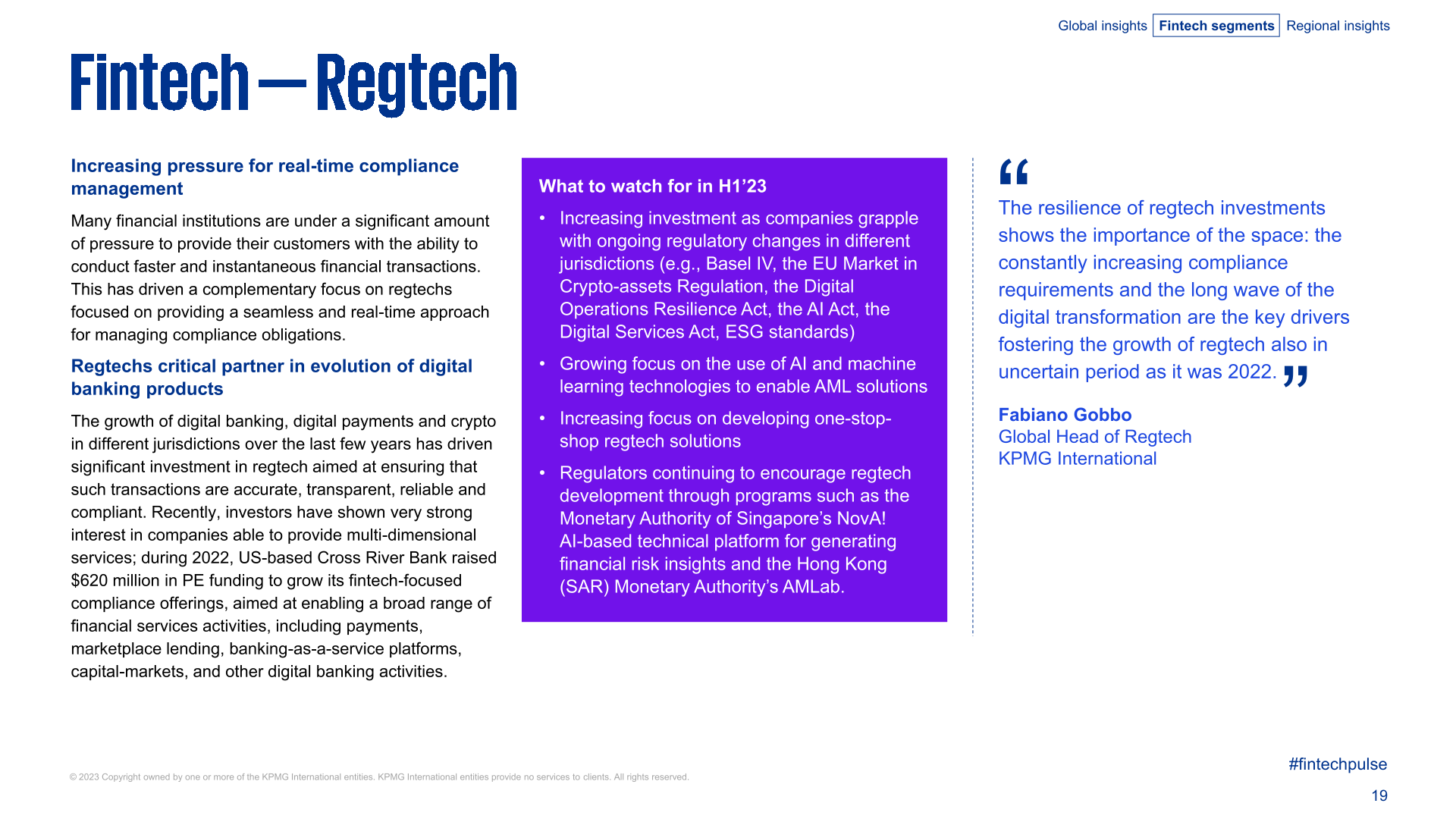 KPMG：2022年全球金融科技产业投资报告