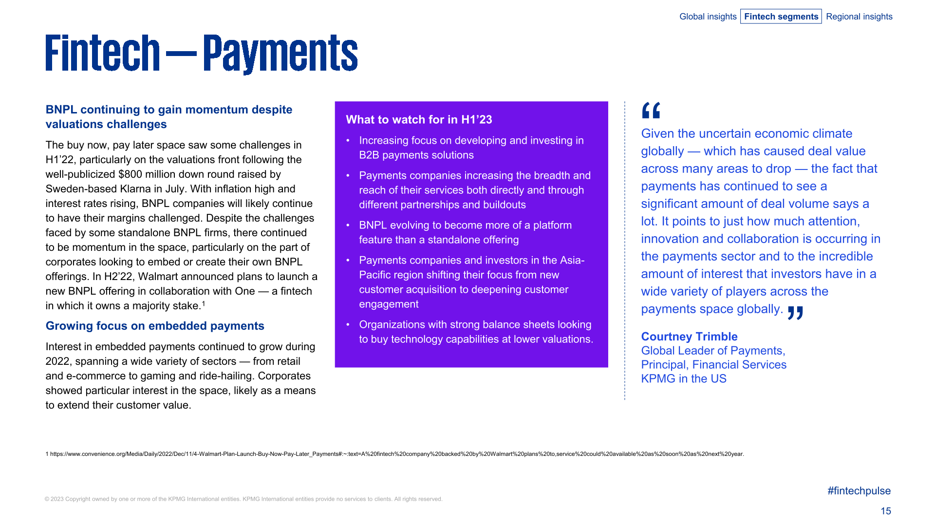 KPMG：2022年全球金融科技产业投资报告