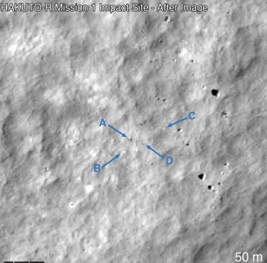 （登陆点前后对比，来源：NASA Moon）