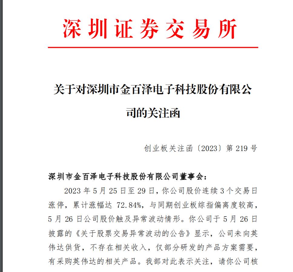 V观财报｜连续涨停！金百泽收关注函：迎合市场热点影响公司股价？