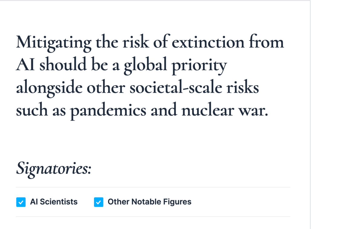 AI可能灭绝人类!顶级大佬们联名呼吁:降低AI风险应为全球首要任务