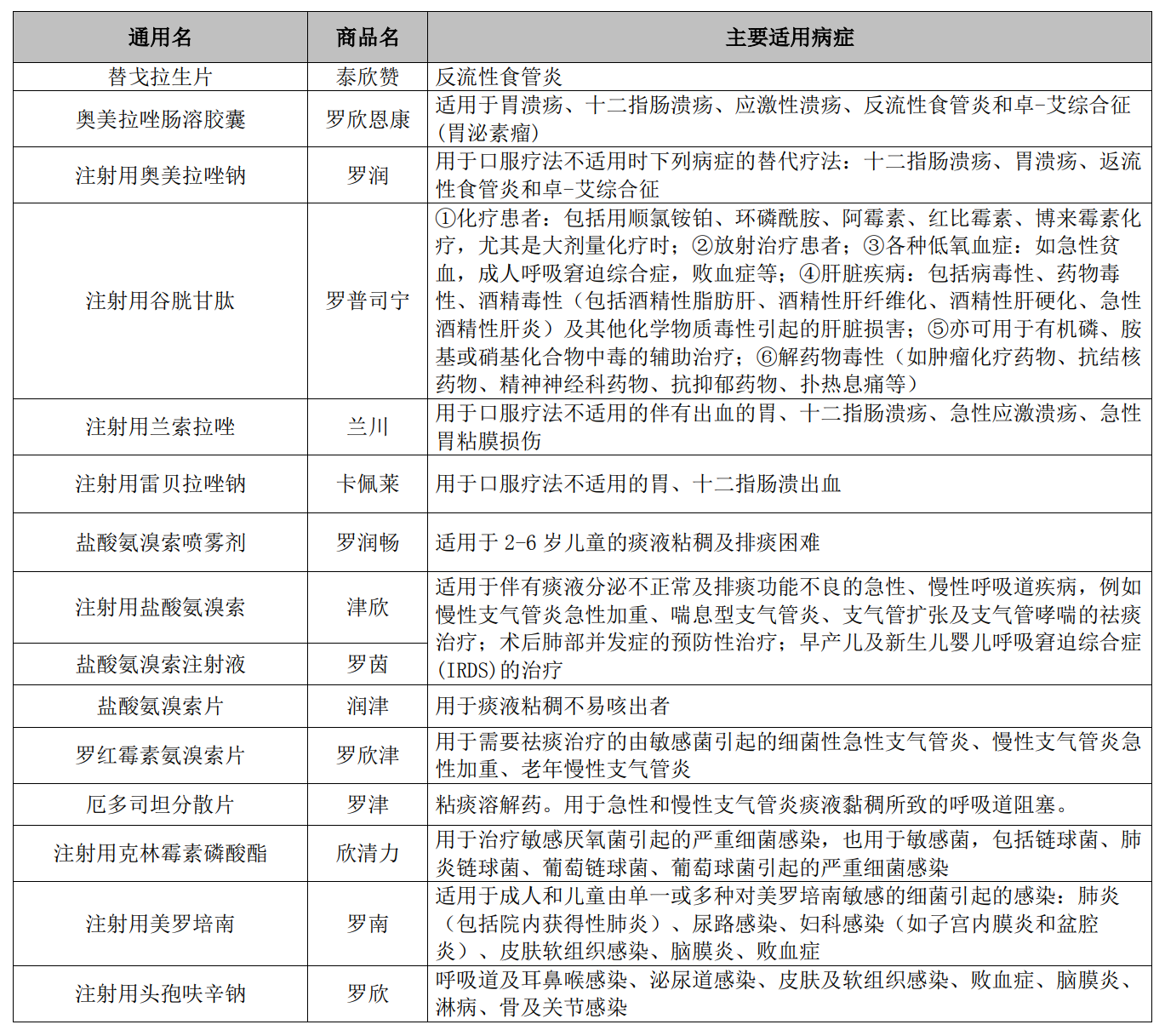 表1:罗欣药业主要产品(部分)