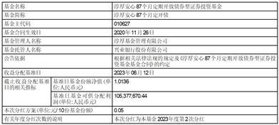 淳厚安裕87个月定期开放债券型证券投资基金分红公告