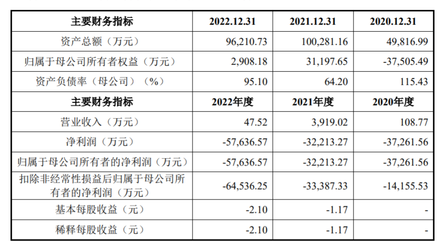 智翔金泰主要财务数据 来源:招股书
