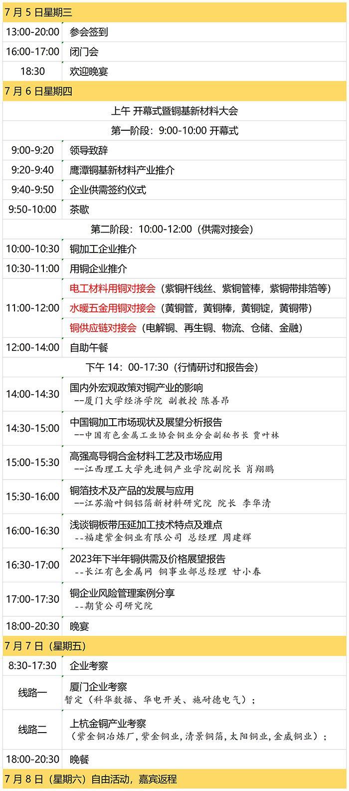 议程更新 | 2023中国铜基新材料供需对接会邀您相约厦门