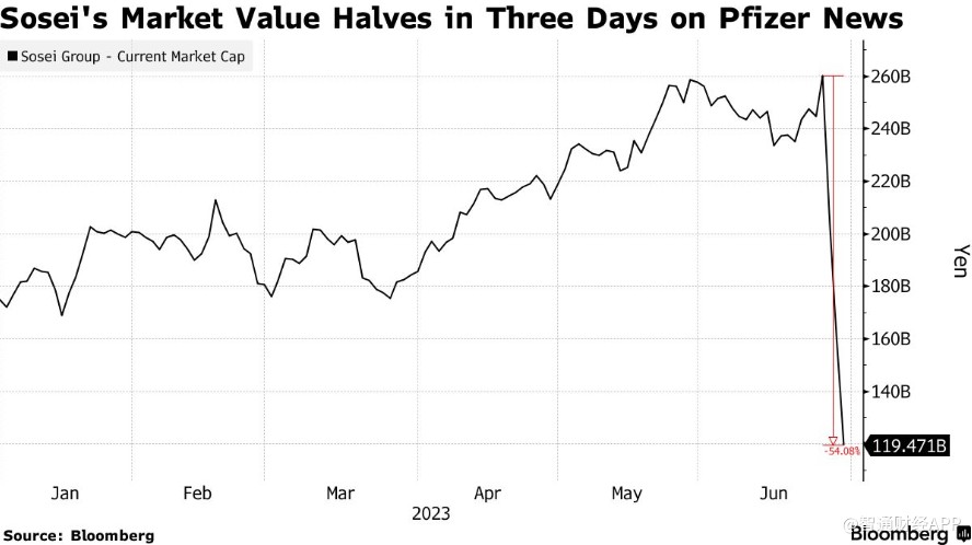 辉瑞停止合作开发减肥药后 日本药企Sosei市值三天内暴跌55%