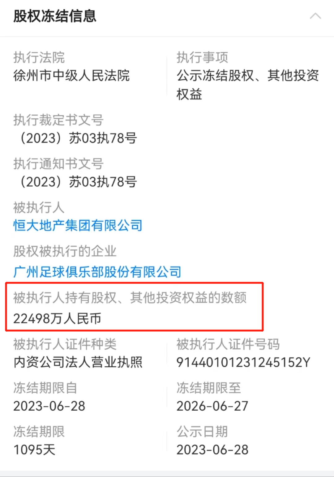 2.24亿元!恒大足球俱乐部股权再被冻结!许家印刚定完新目标:明年冲超