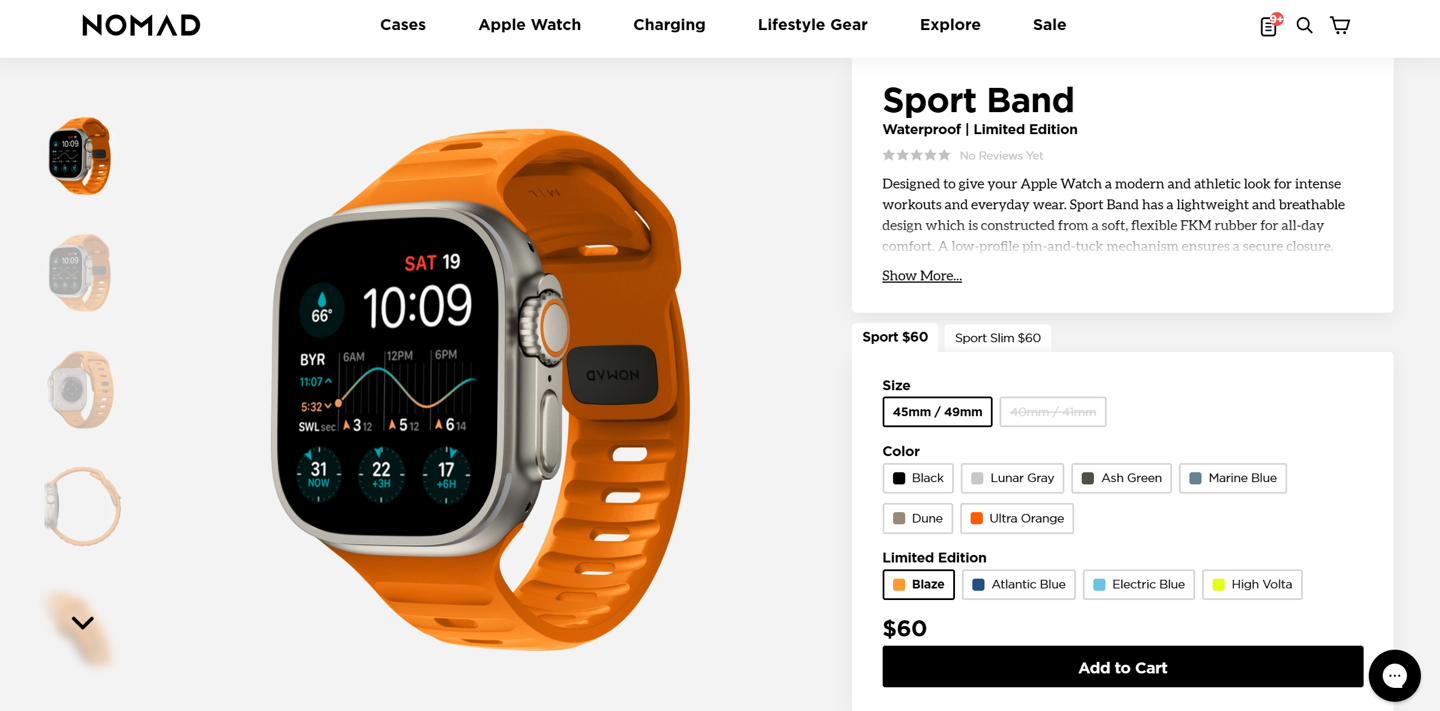 采用高辨识度设计，Nomad 推出适用于 Apple Watch 的限量款“Blaze”表带