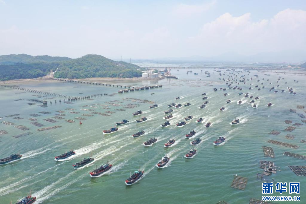 2022年开渔时,饶平渔船出海。新华网发