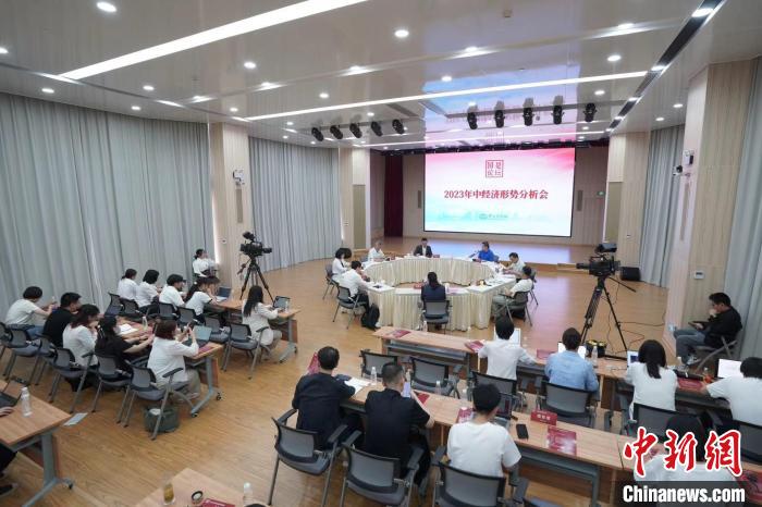 中新社“国是论坛:2023年中经济形势分析会”。 崔楠 摄