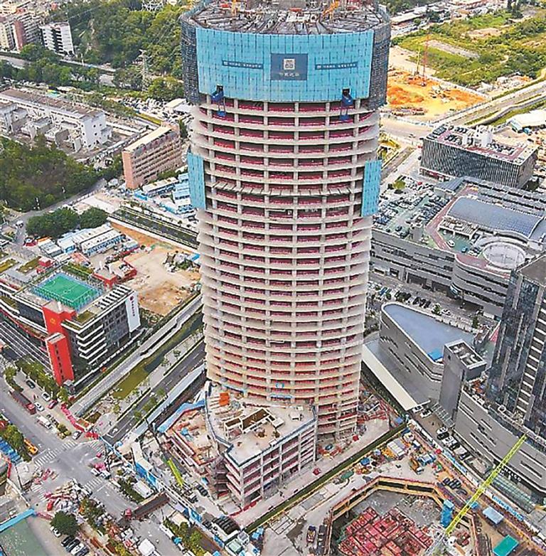 ▲建设中的中金岭南总部大厦。