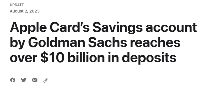 苹果版“余额宝”推出仅三个月 用户存款直冲100亿美元!