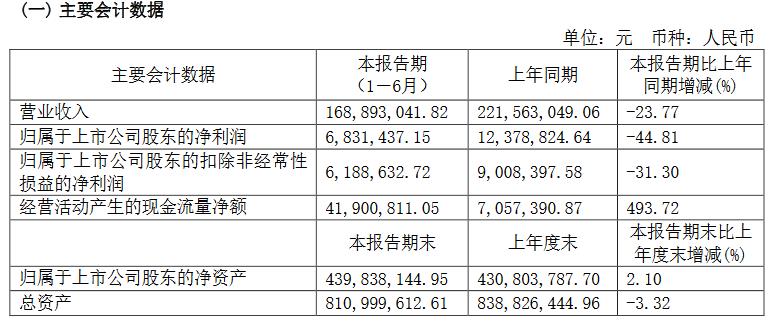 V观财报|文一科技上半年净利降超四成,政府补贴也少了414万