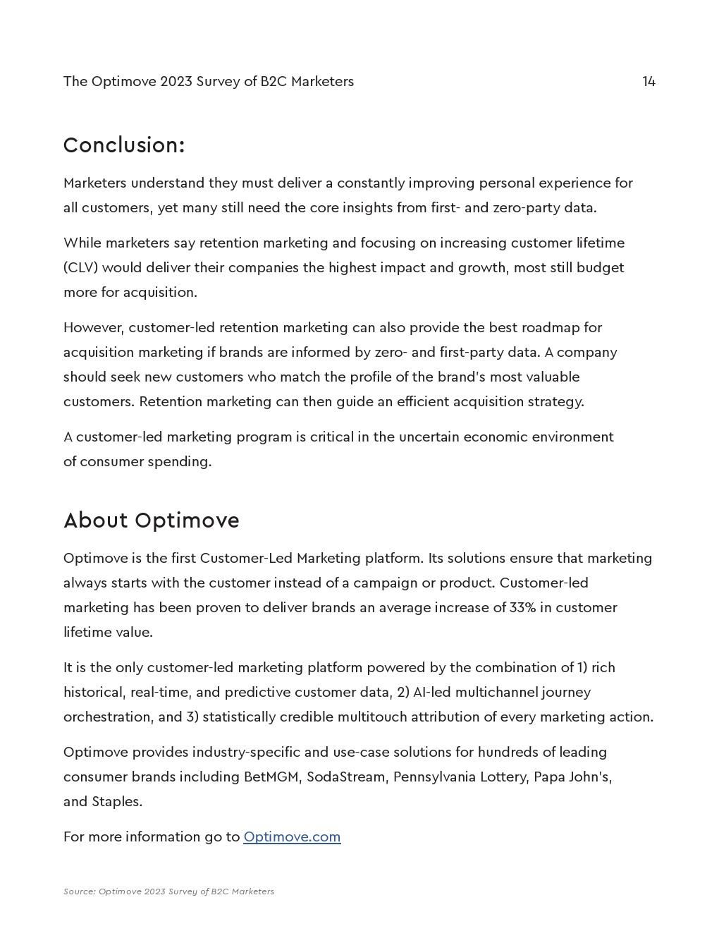 Optimove：2023年B2C营销人员调查