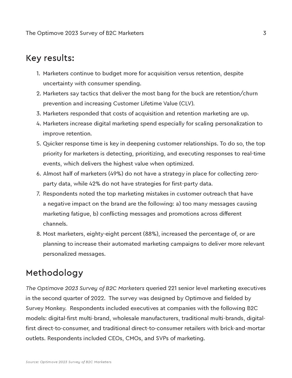 Optimove:2023年B2C营销人员调查