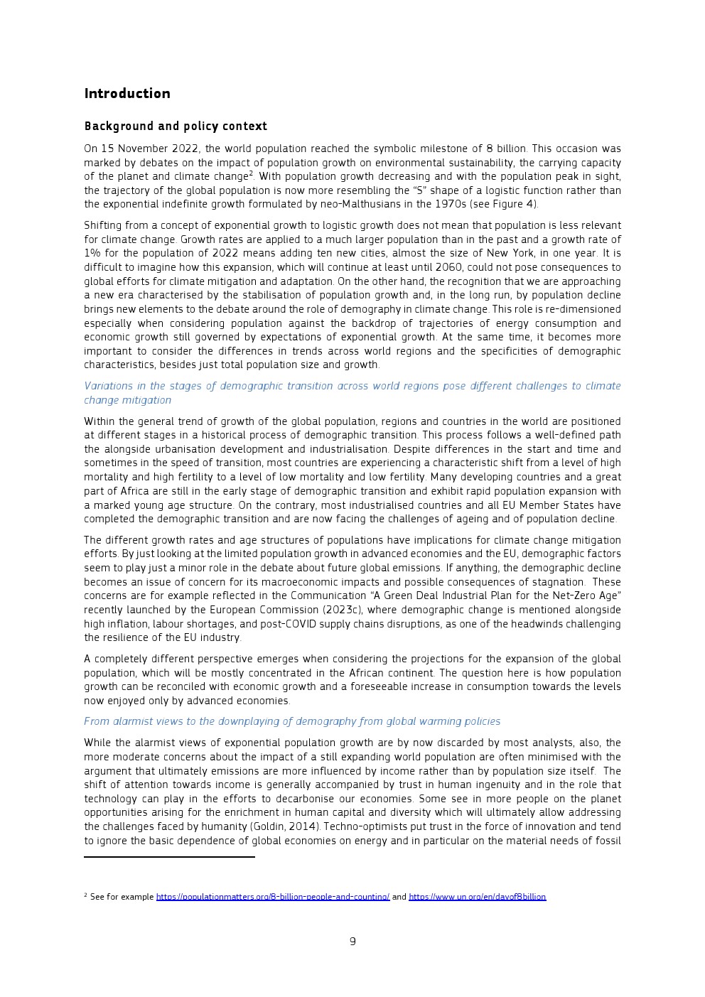 欧盟委员会：2023年人口统计与气候变化