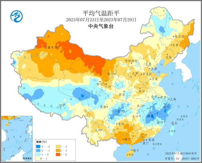 图1 全国平均气温距平