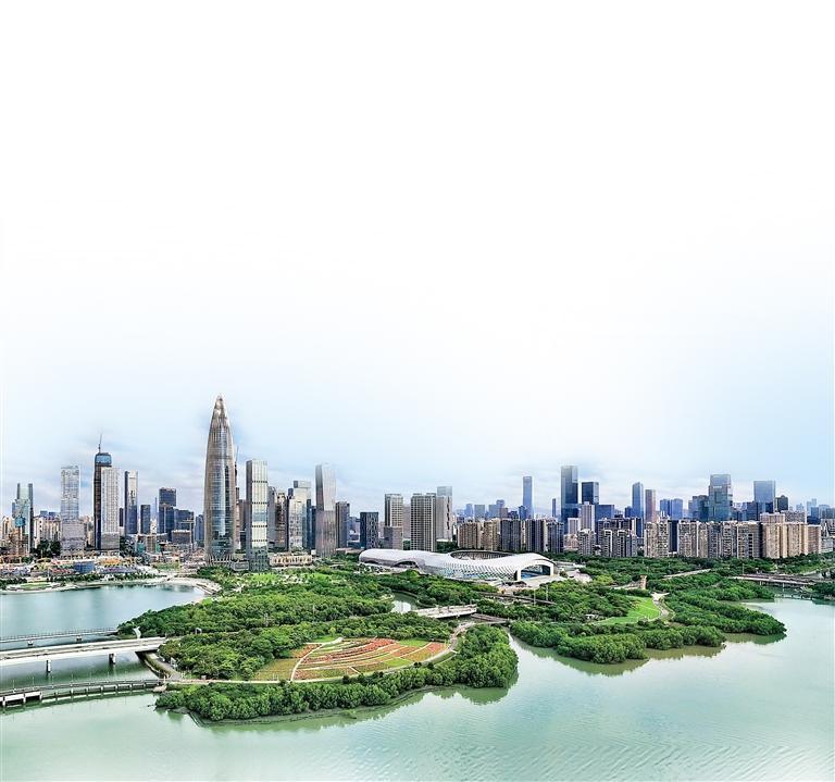 深圳湾美丽景观。深圳商报记者 廖万育 摄