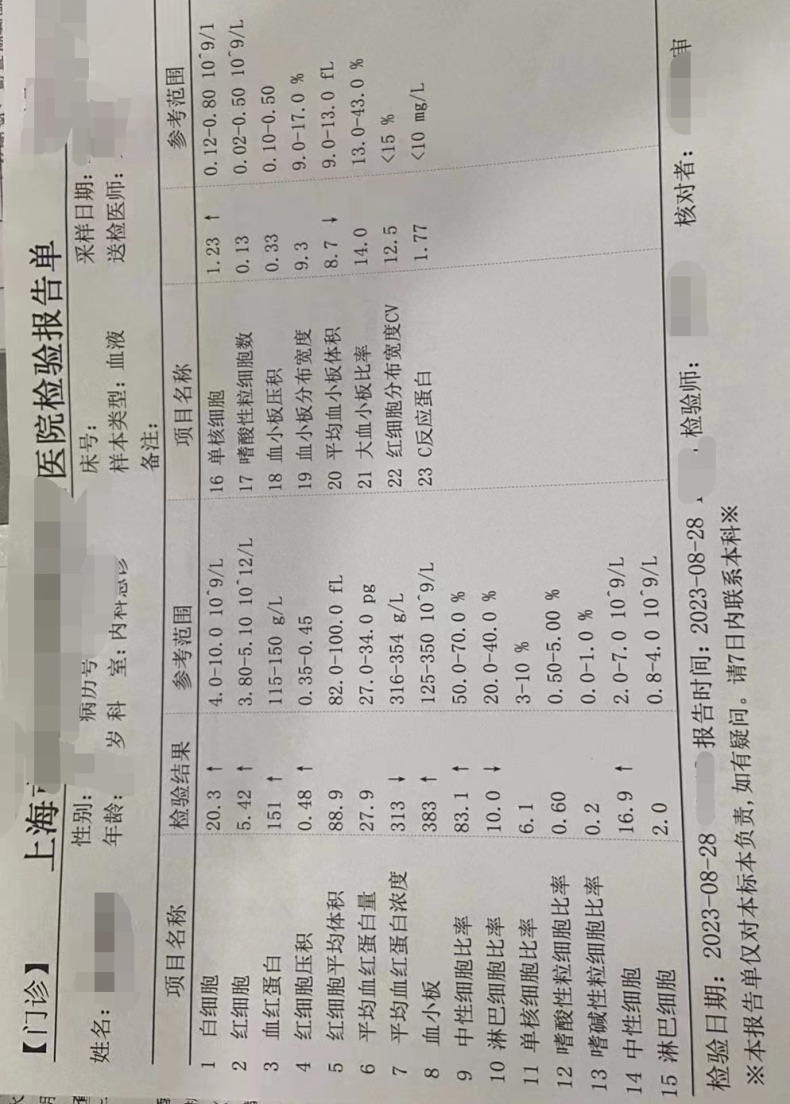 图说:王女士的就医检验报告单。图源:受访者