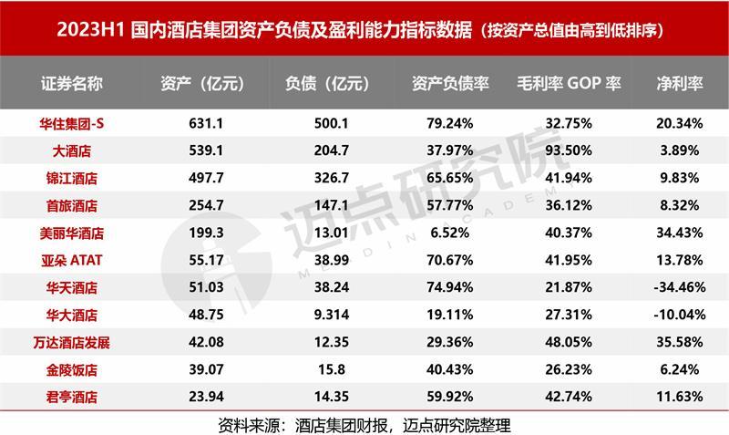 2023上半年酒店集团财务分析报告