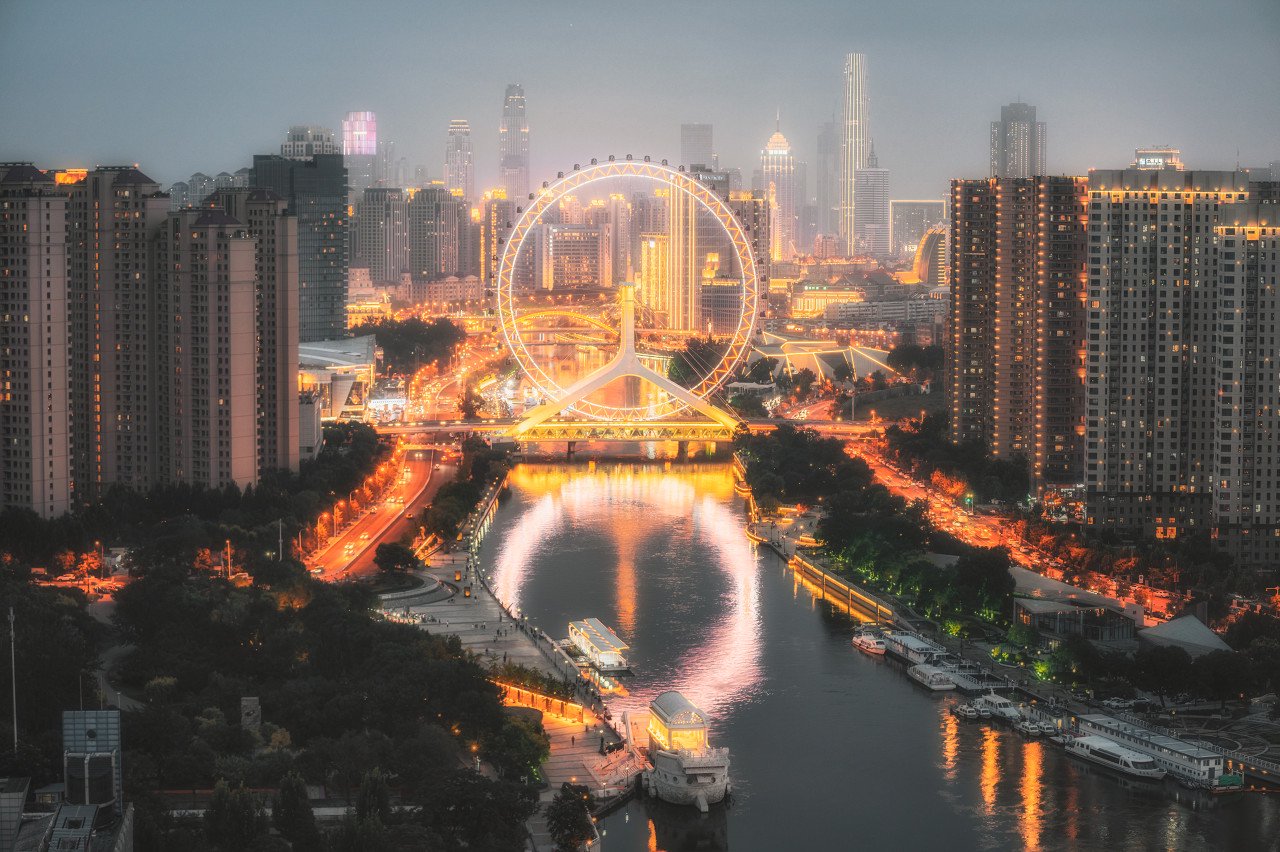 天津夜景 图源:图虫创意