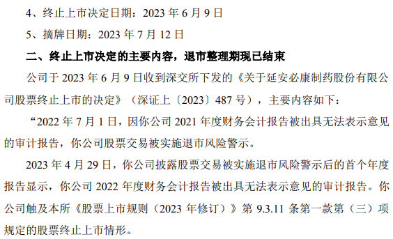 延安必康终止上市摘要,数据来源:公司公告