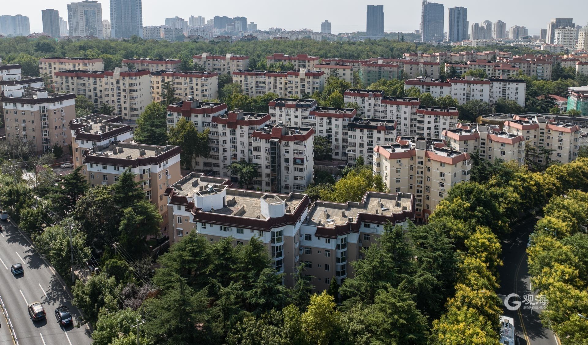航拍三明路社区改造后的老旧小区。刘栋 摄
