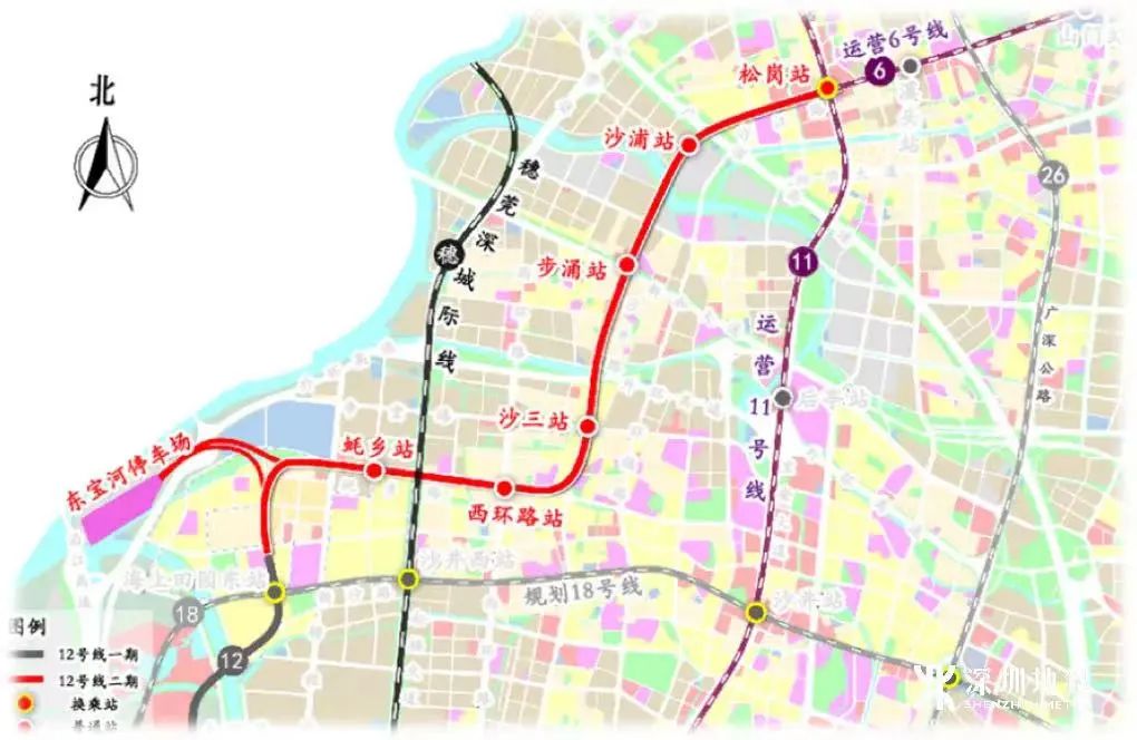 12号线二期线路示意图(站名以实际运营为准)