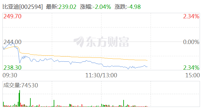 锂电池板块再创阶段新低 宁德时代、比亚迪等纷纷下滑