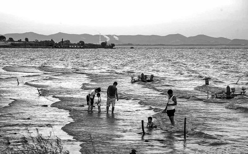 巢湖管理部门在湖边增设清除蓝藻设备,沿湖加强管理,巢湖水质持续改善。(资料图片)