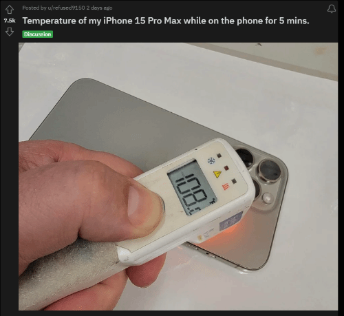 iPhone 15 Pro发热问题扩散:有人称通话5分钟升至42°C 你遇到了吗