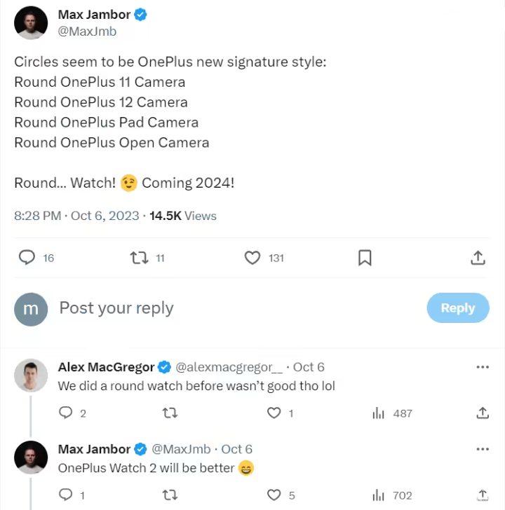 一加手表2代或将明年发布，设计更精致/功能更全面