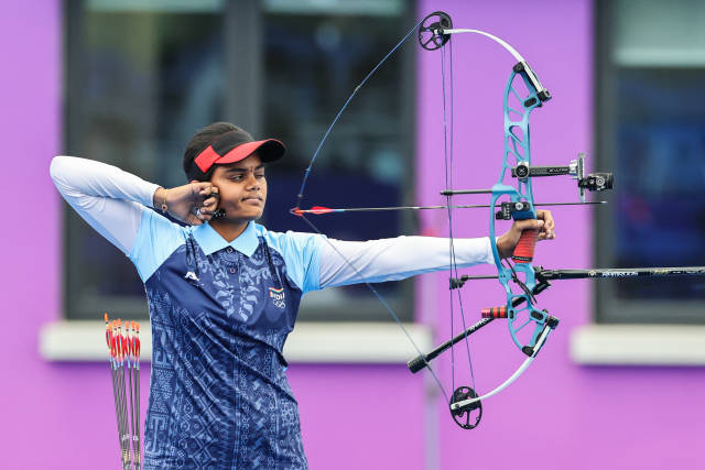 印度隊選手祖蒂·蘇蕾卡·文南本屆大賽收穫3枚金牌。圖源：新華社