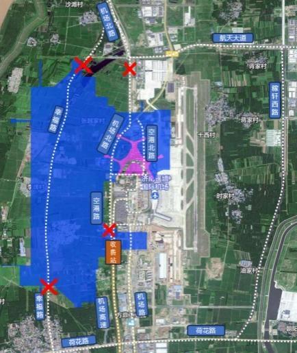 图1 空港路、幸福路封闭施工示意图