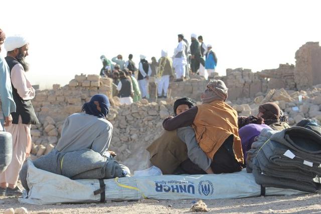 阿富汗地震災區的災民。 聯合國難民署供圖