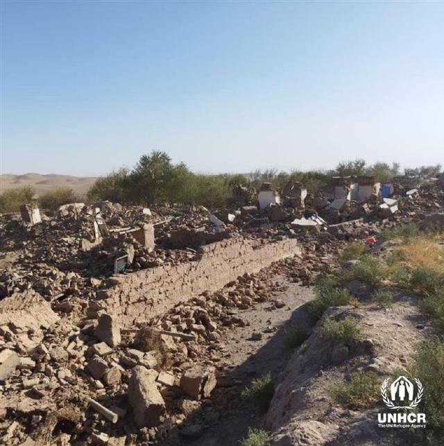 阿富汗地震災區景象。 聯合國難民署供圖