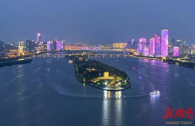 长沙橘子洲头夜景