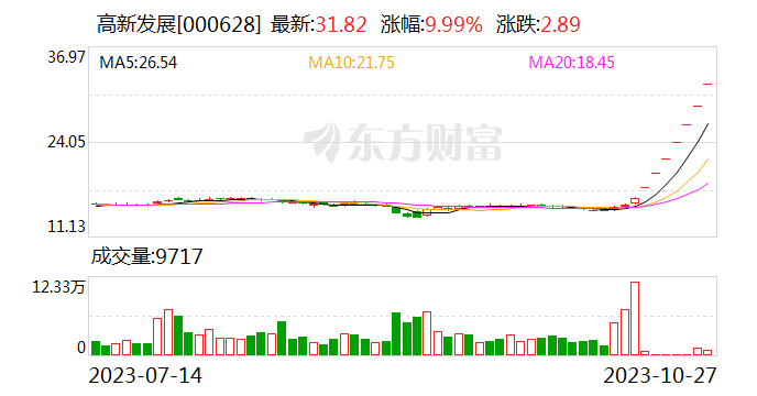 高新发展：2023年第三季度净利润同比增长976.03%