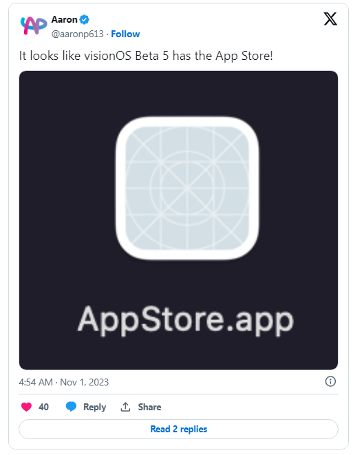 引入 App Store,苹果发布 visionOS Beta 5 测试版 引入 App Store,苹果发布 visionOS Beta 5 测试版