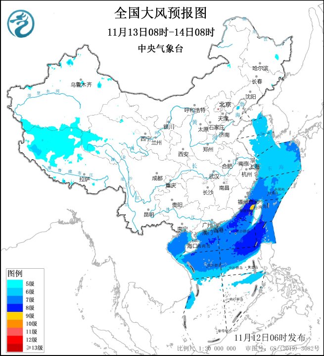 中央气象台大风天气预报中央气象台：大风预报48小时（1112）,第1张