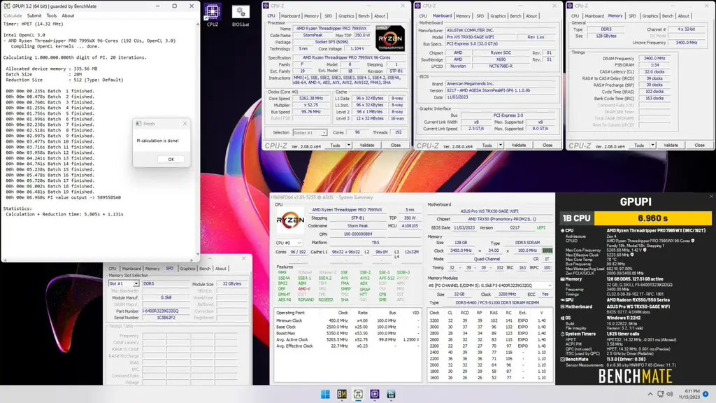 5.2GHz、超 1000W！AMD 线程撕裂者 Pro 7995WX 水冷超频再次刷新 Cinebench 纪录