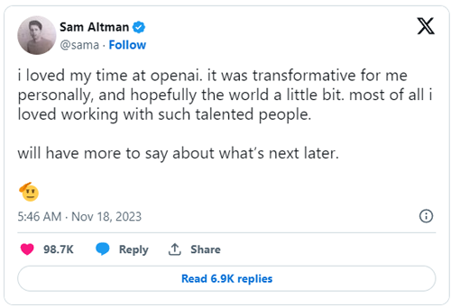 AI宫斗大戏落幕!被开除的ChatGPT之父回归:网友要笑死了