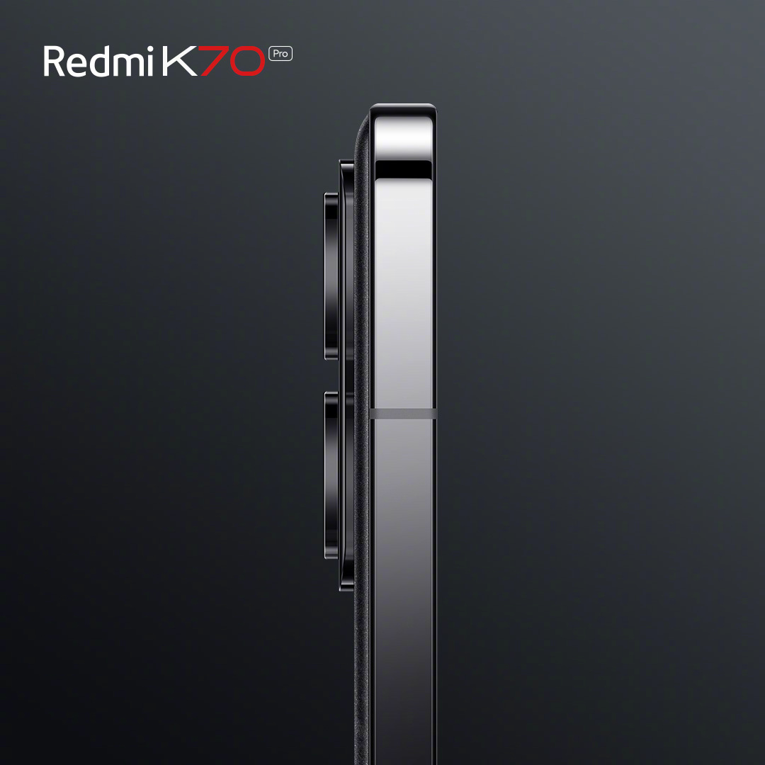 小米 Redmi K70 Pro 手机外观亮相:“墨羽”配色,后置矩阵三摄