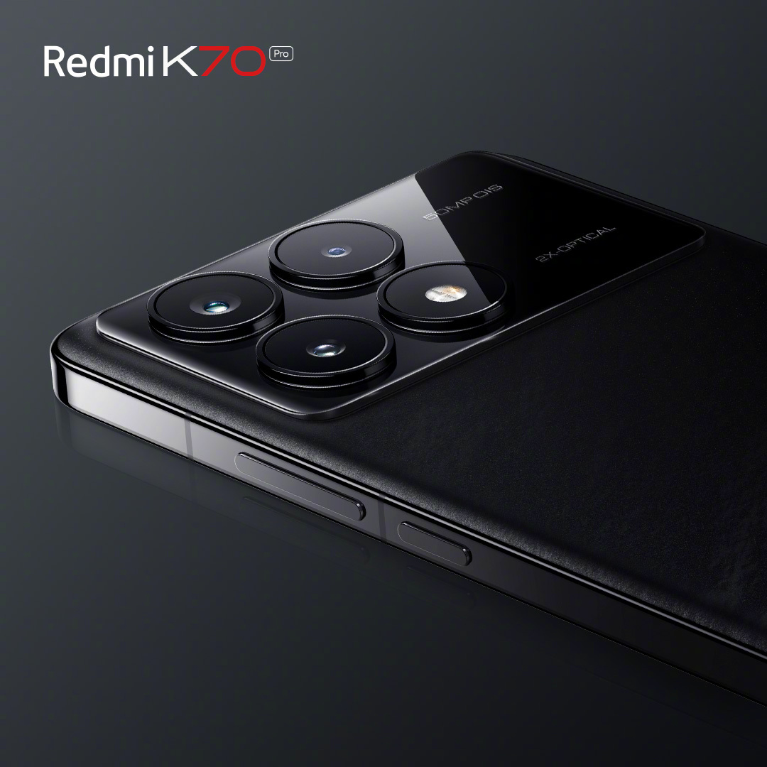 小米 Redmi K70 Pro 手机外观亮相:“墨羽”配色,后置矩阵三摄