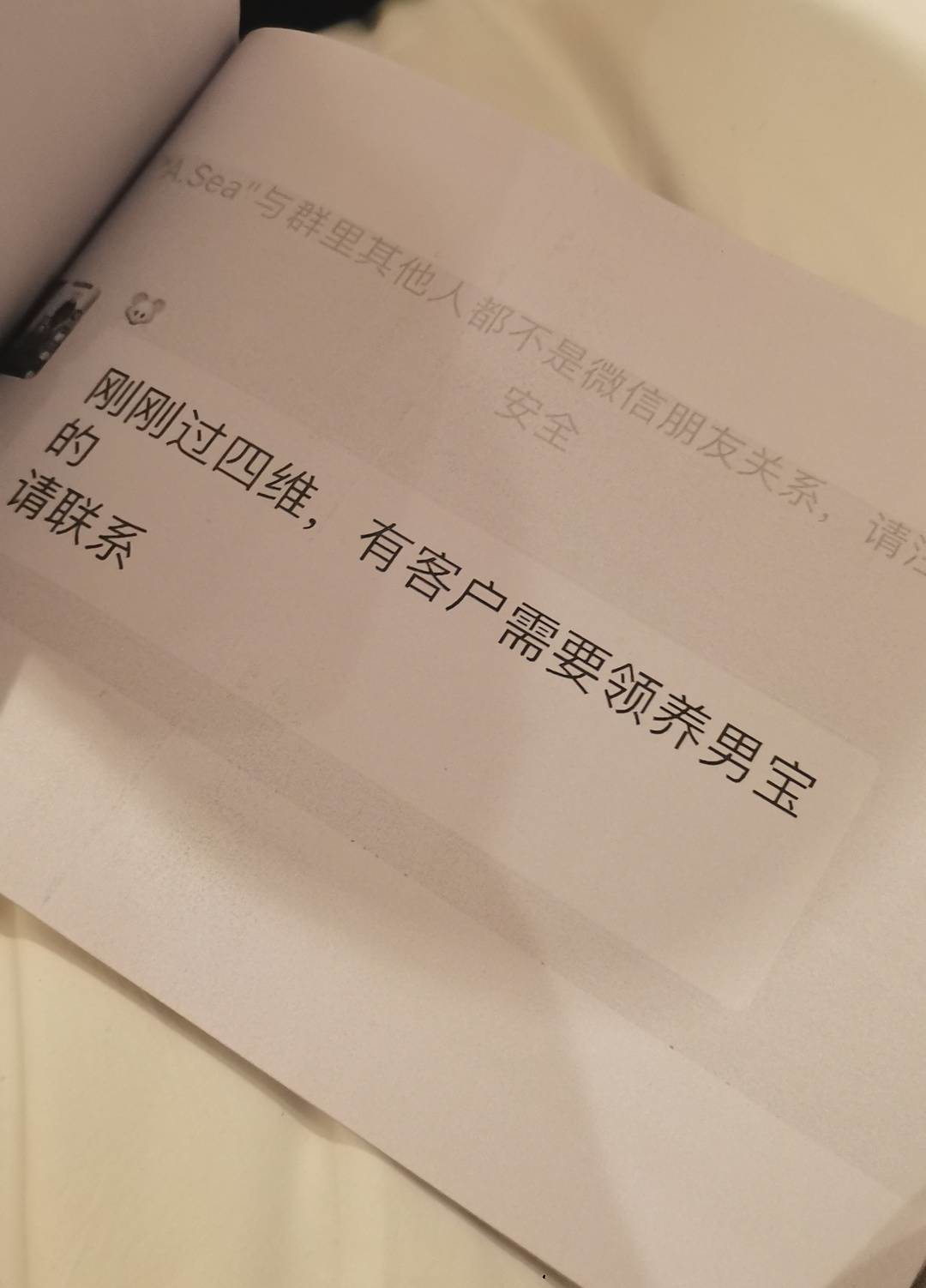 中介群里的“领养信息”(受访者供图)