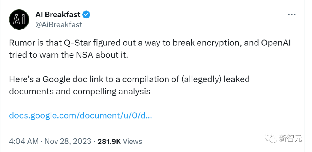 OpenAI内幕文件惊人曝出,Q*疑能破解加密!AI背着人类在编程,网友:三个月接近AGI插图