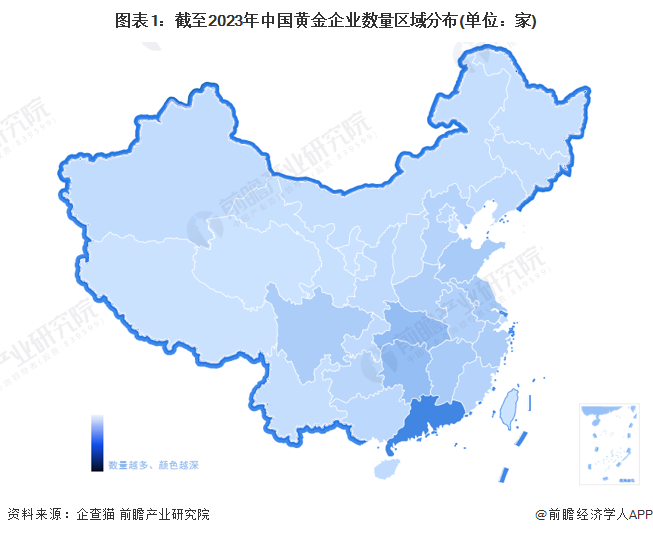 注:此处统计的黄金企业包括黄金生产企业以及黄金珠宝销售企业等。